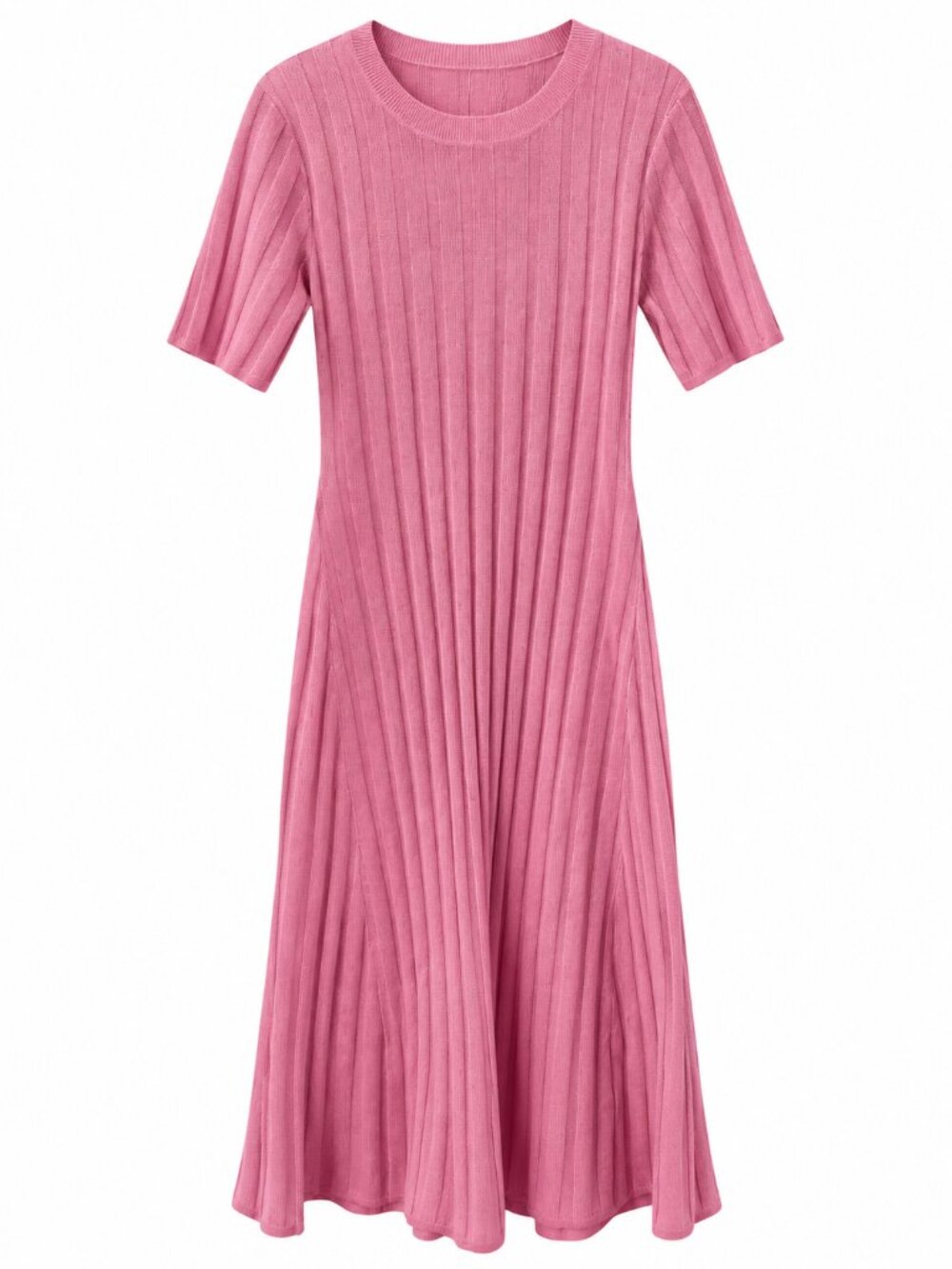 Hansen & Gretel Pink Ribbed Knit Midi Dress Size Large